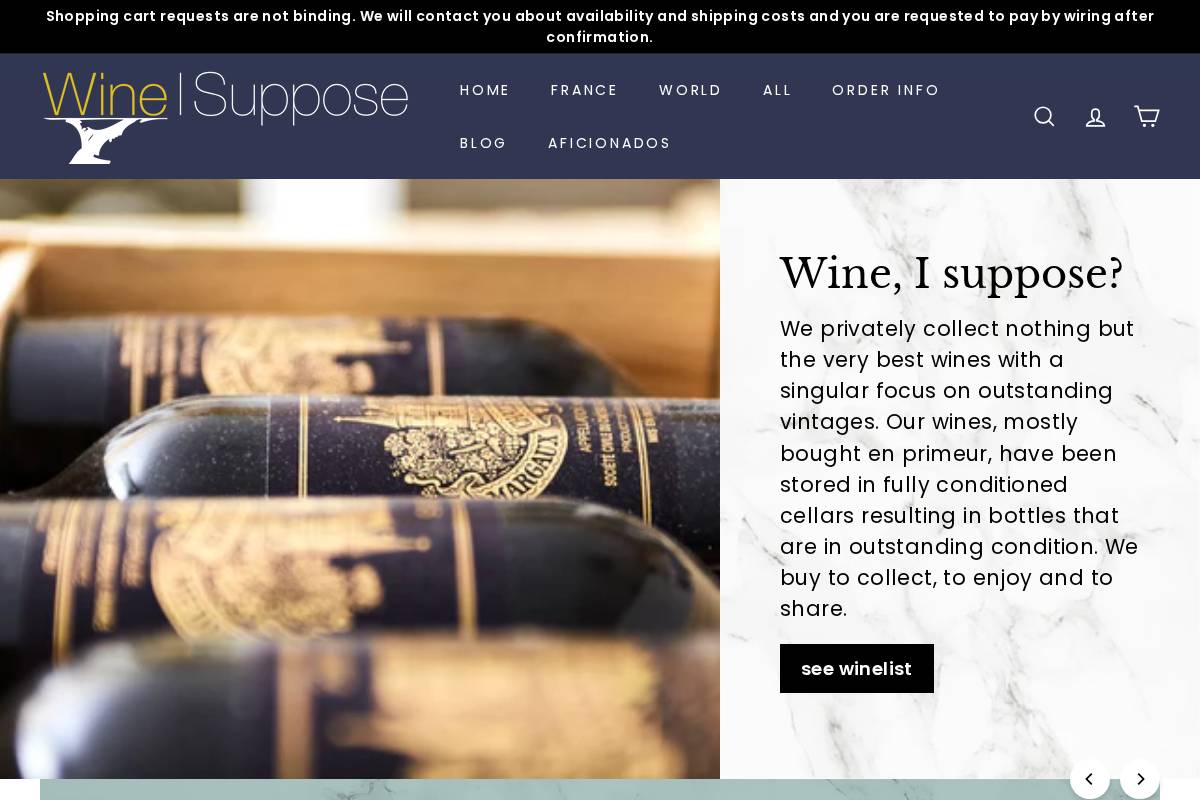 wineisuppose.com homepage screenshot