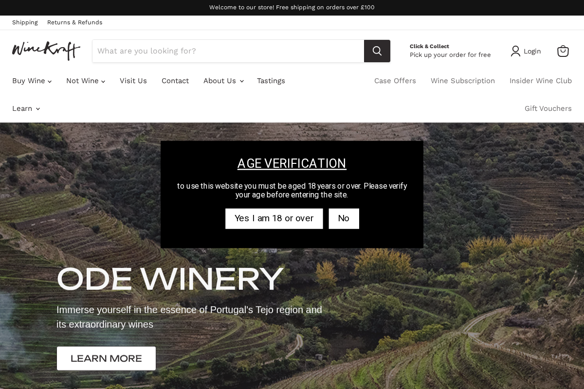 winekraft.co homepage screenshot