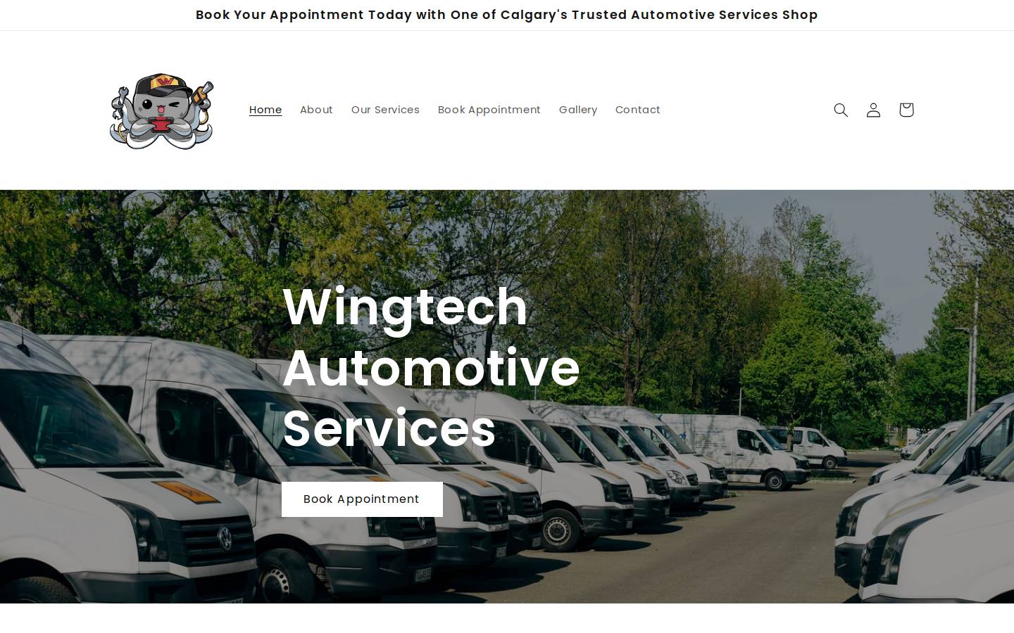 wingtechauto.com homepage screenshot