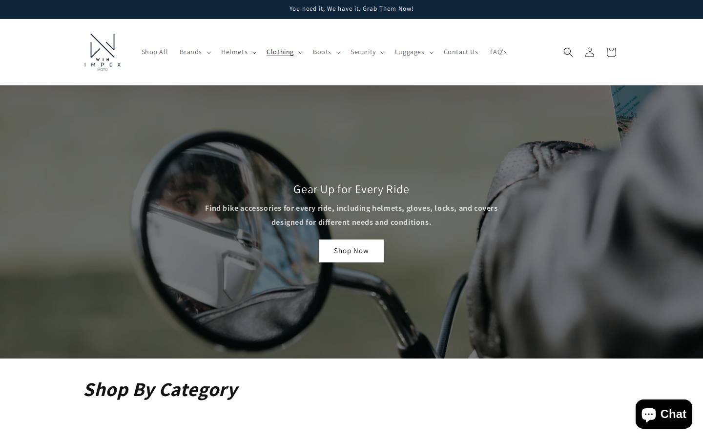 winimpexmoto.com homepage screenshot