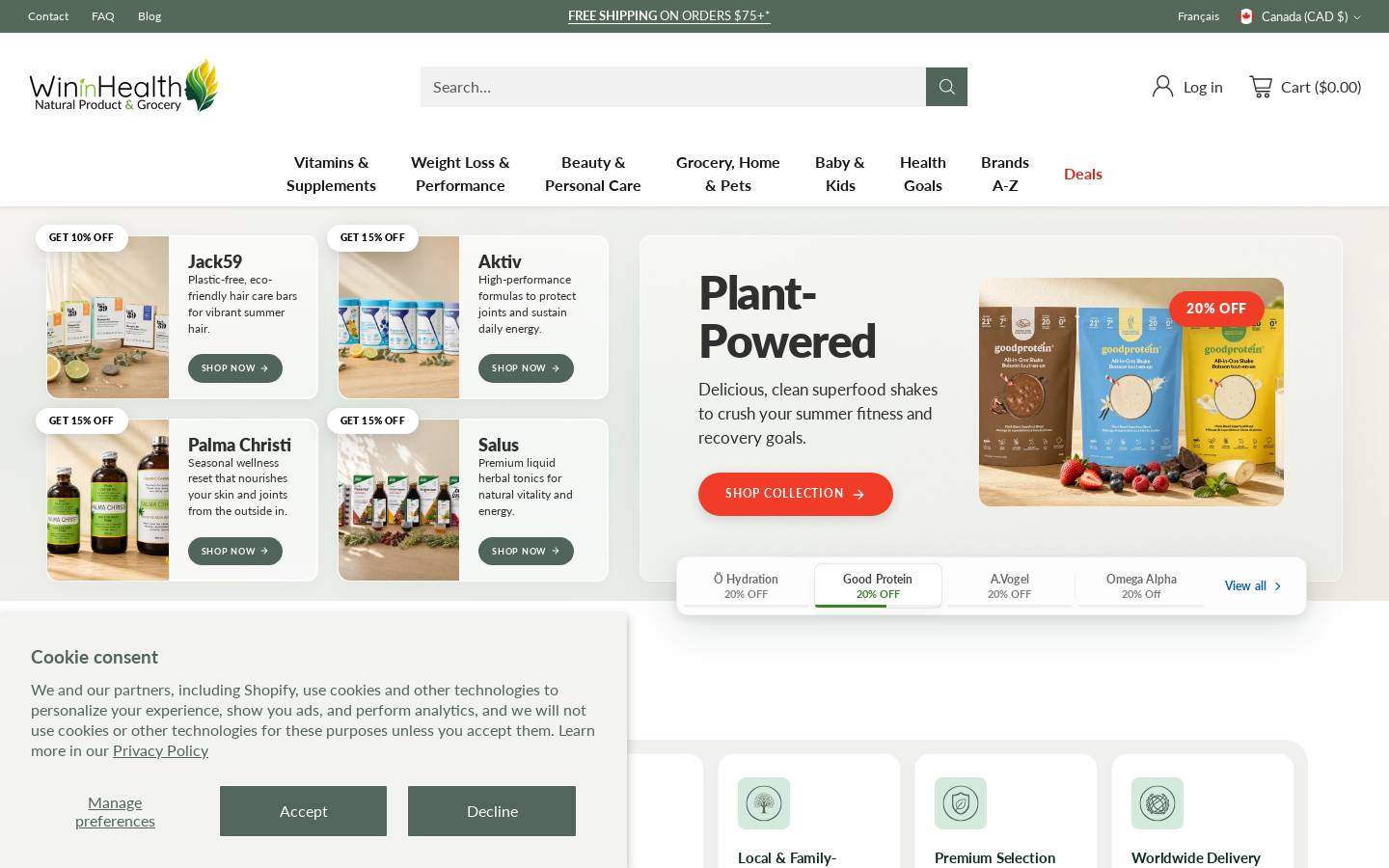 Win in Health homepage screenshot