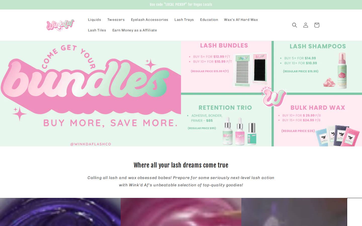 winkdaflashco.com homepage screenshot