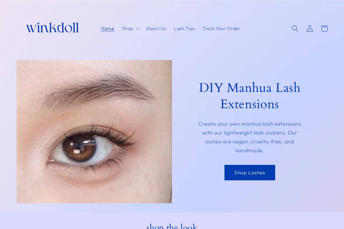 winkdollbeauty.com homepage screenshot