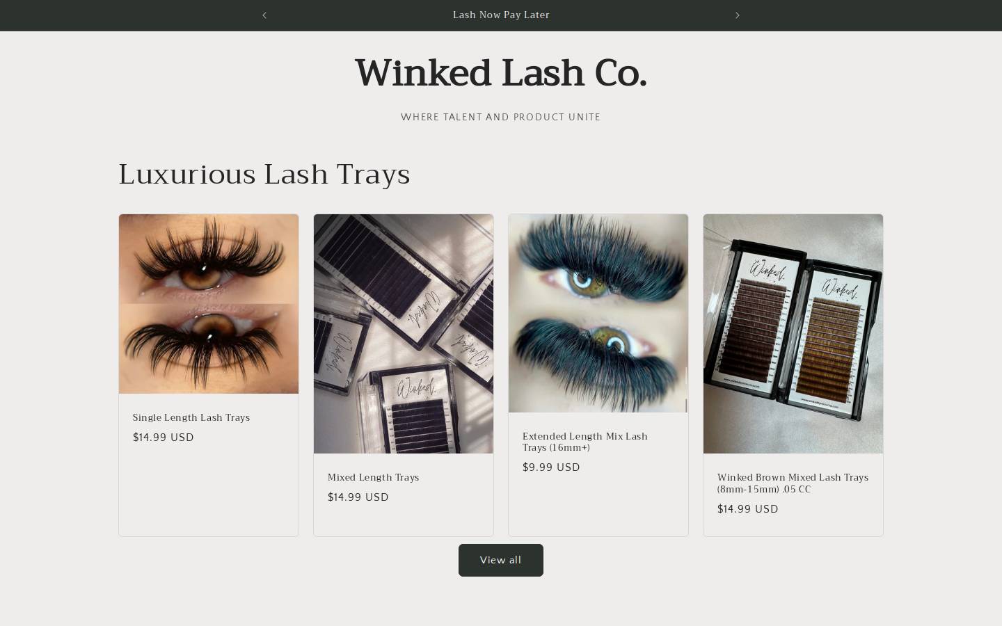 winkedlashco.com homepage screenshot