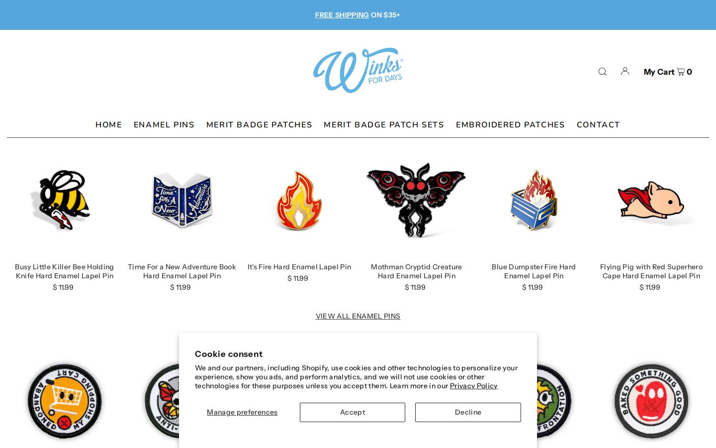 winksfordays.com homepage screenshot