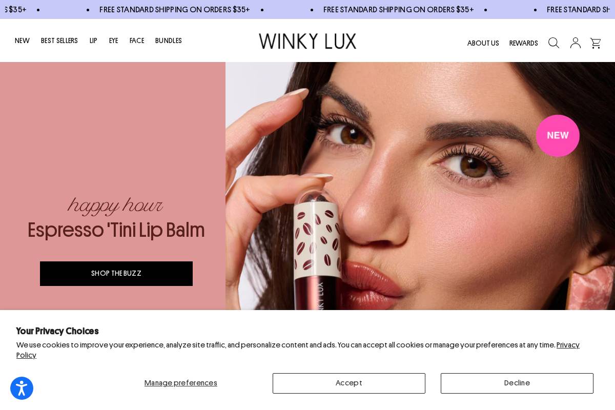 Winky Lux homepage screenshot