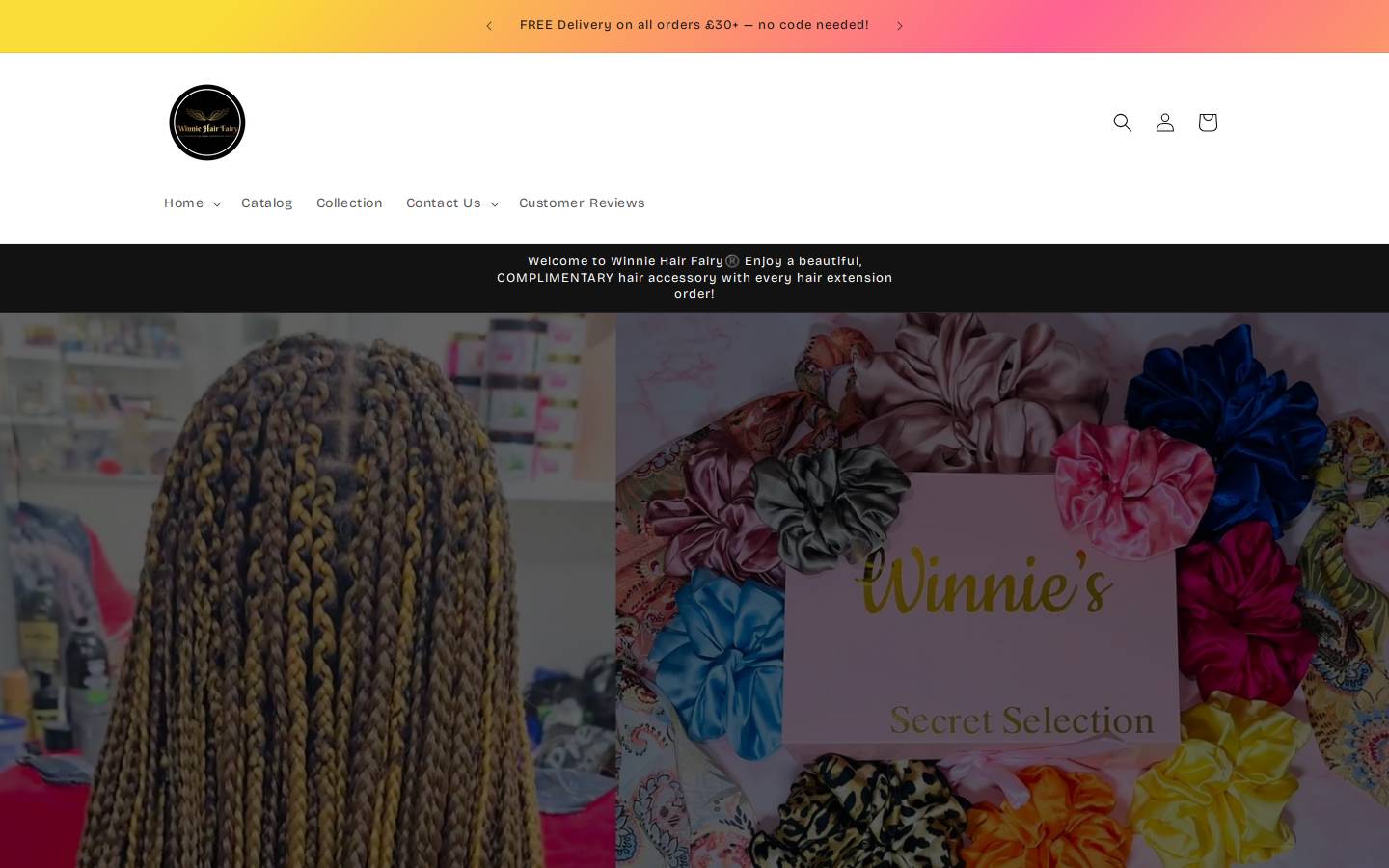 winniehairfairy.com homepage screenshot
