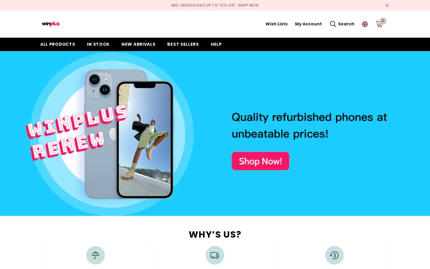 winplusrenew.com homepage screenshot