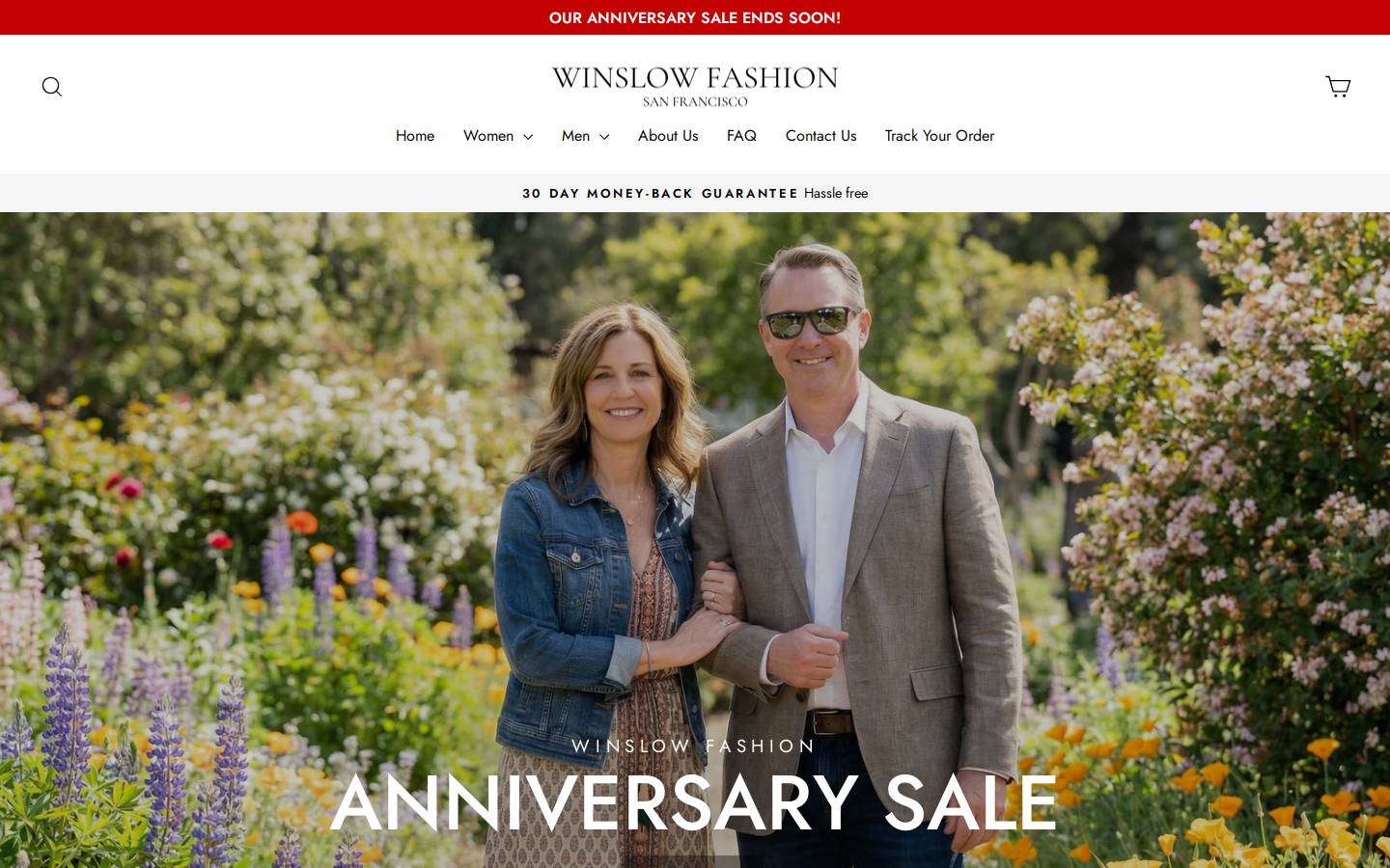 Winslowfashion homepage screenshot