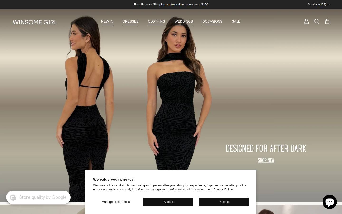 WINSOME GIRL homepage screenshot