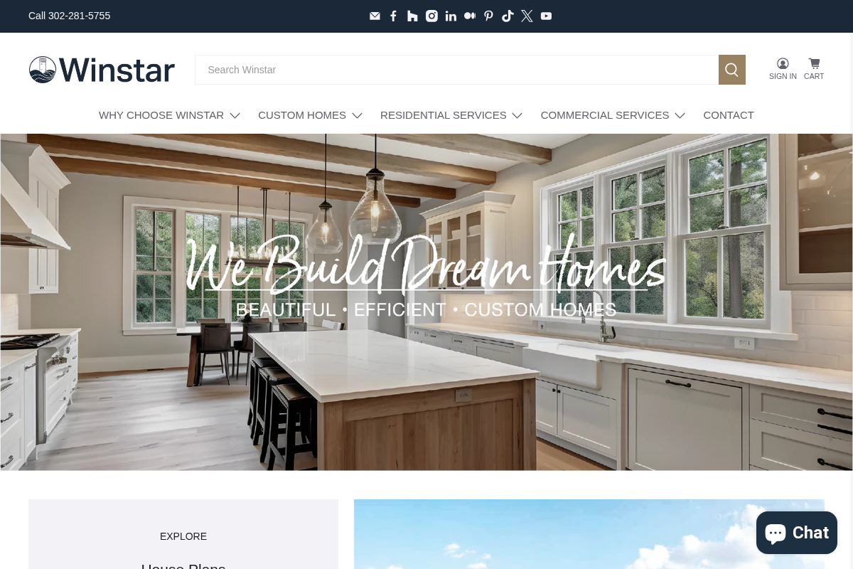 Winstar Builders homepage screenshot