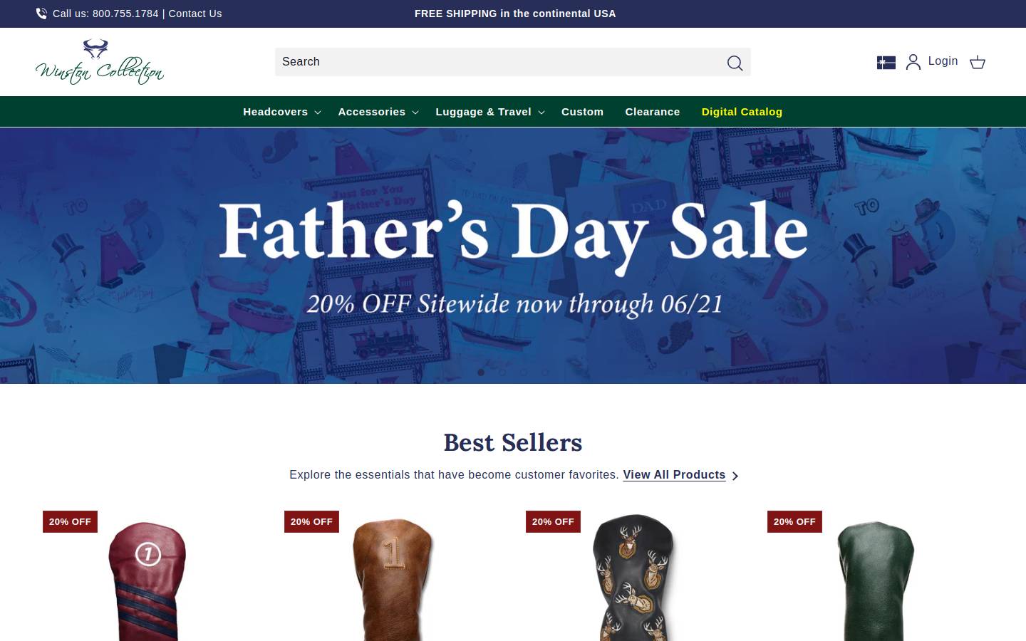 winstoncollection.com homepage screenshot