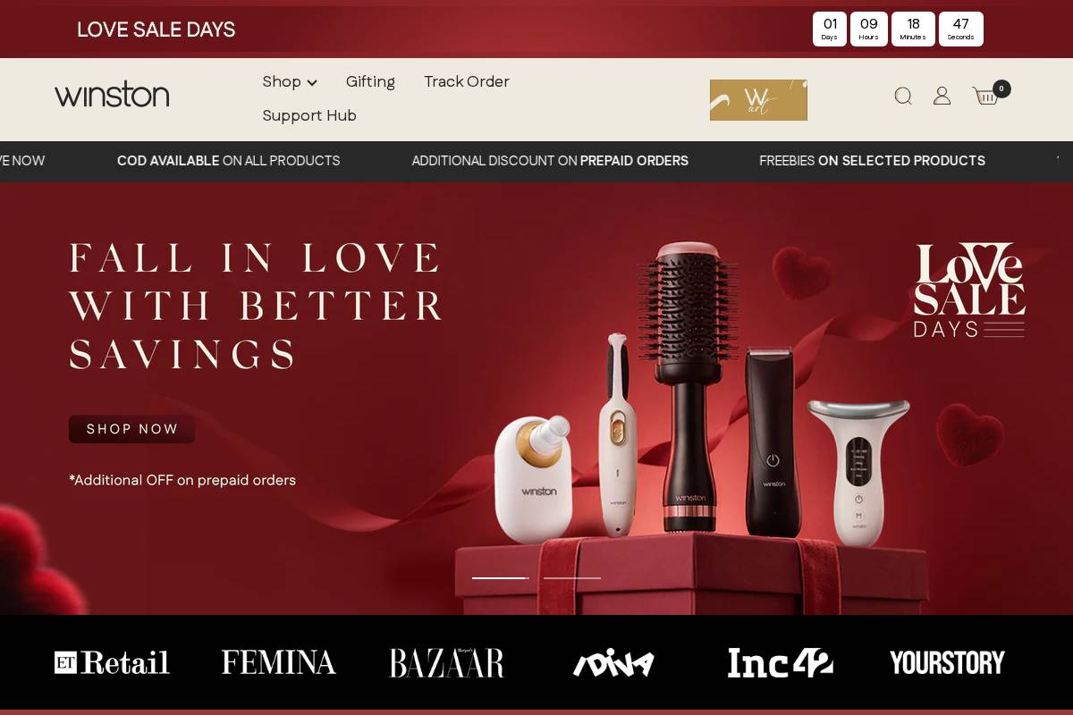 winstonindia.com homepage screenshot