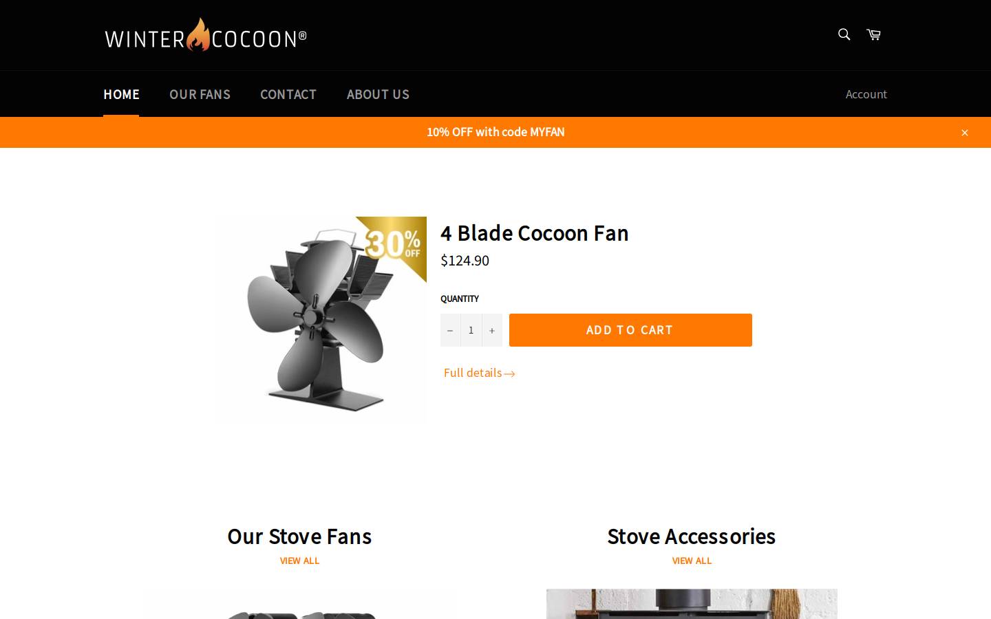 wintercocoon.com homepage screenshot