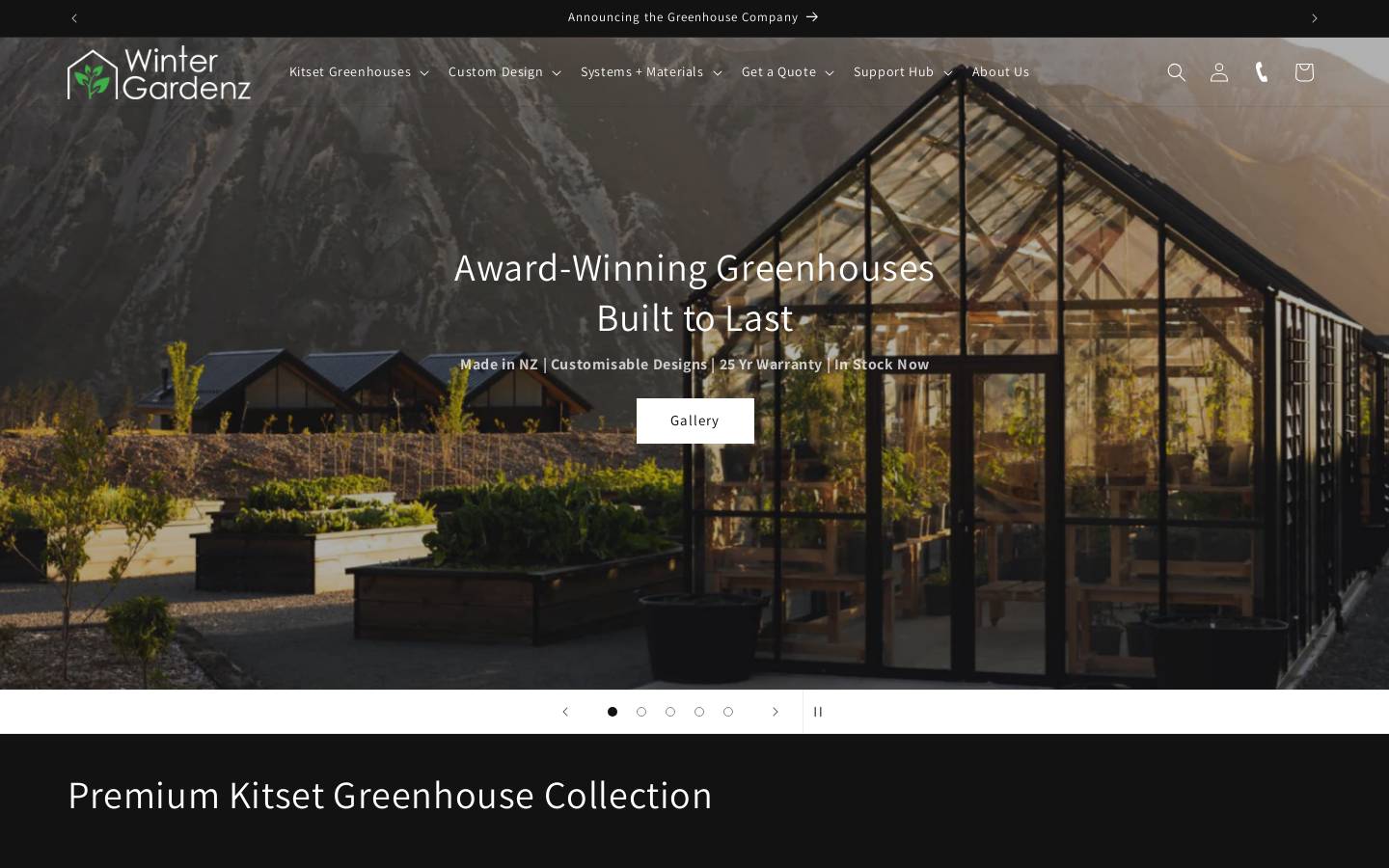 wintergardenz.co.nz homepage screenshot