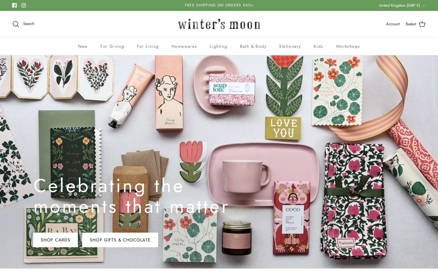 wintersmoon.co.uk homepage screenshot