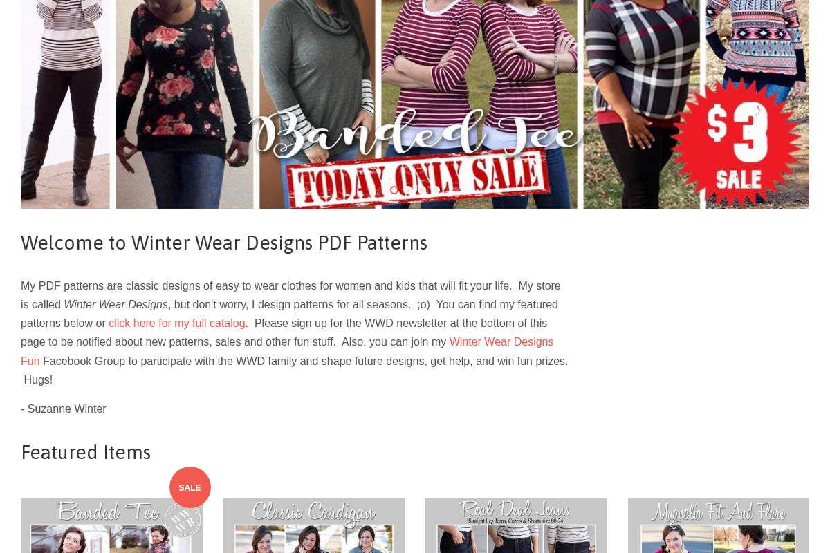 Winter Wear Designs homepage screenshot