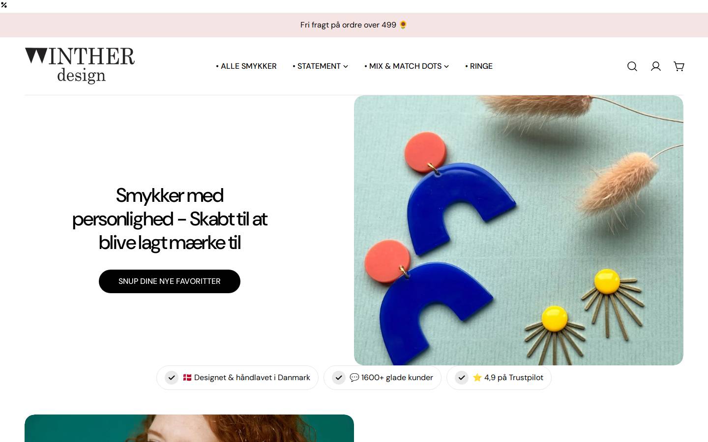 Winther Design homepage screenshot