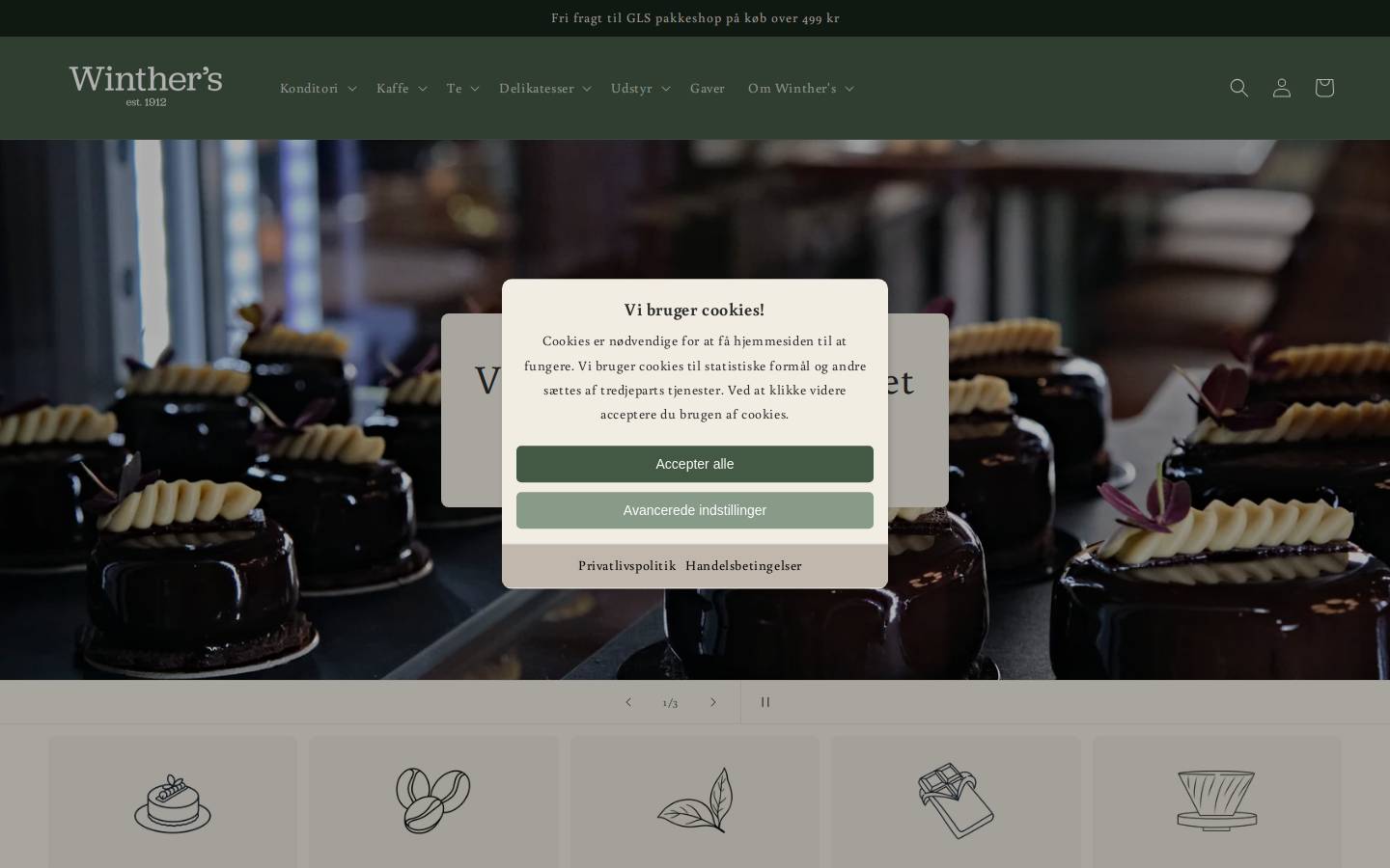 wintherskaffe.dk homepage screenshot