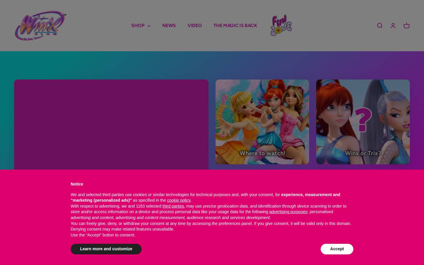 winxclub.com homepage screenshot