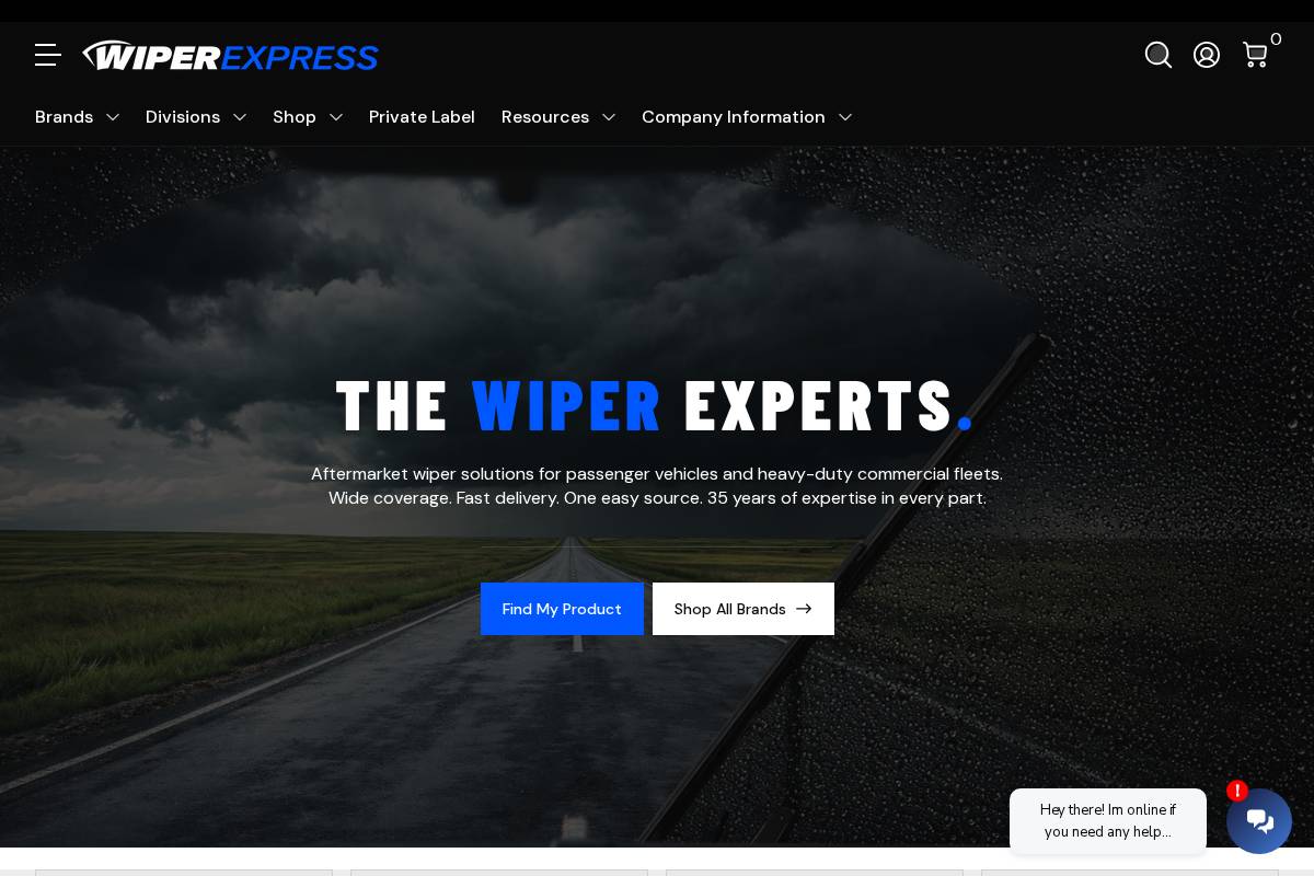 wiperexpress.com homepage screenshot