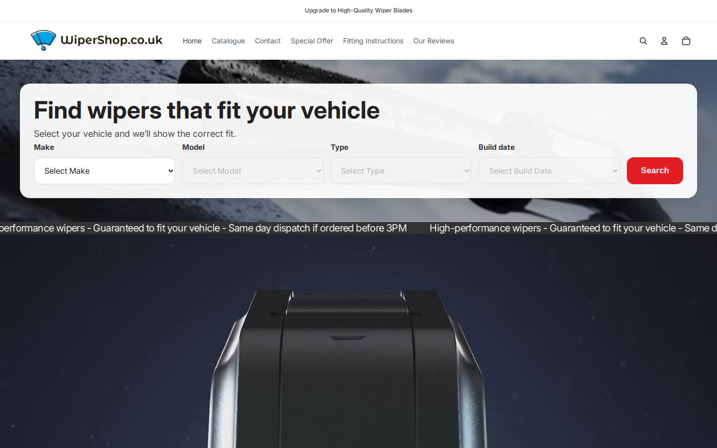 wipershop.co.uk homepage screenshot
