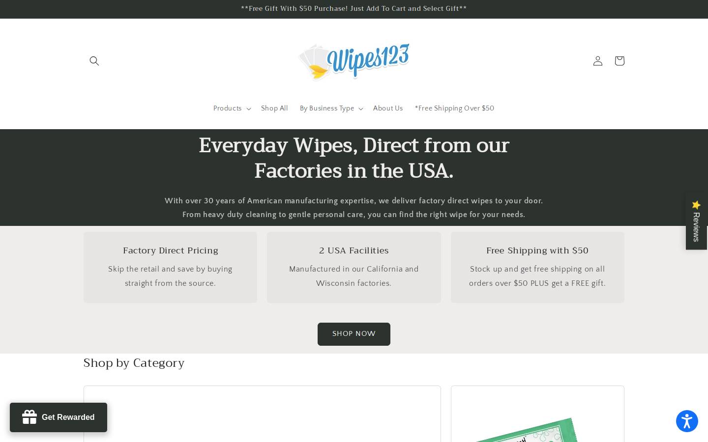 wipes123.com homepage screenshot
