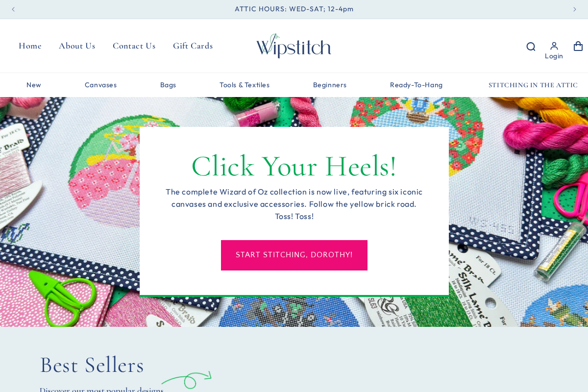 wipstitch.com homepage screenshot