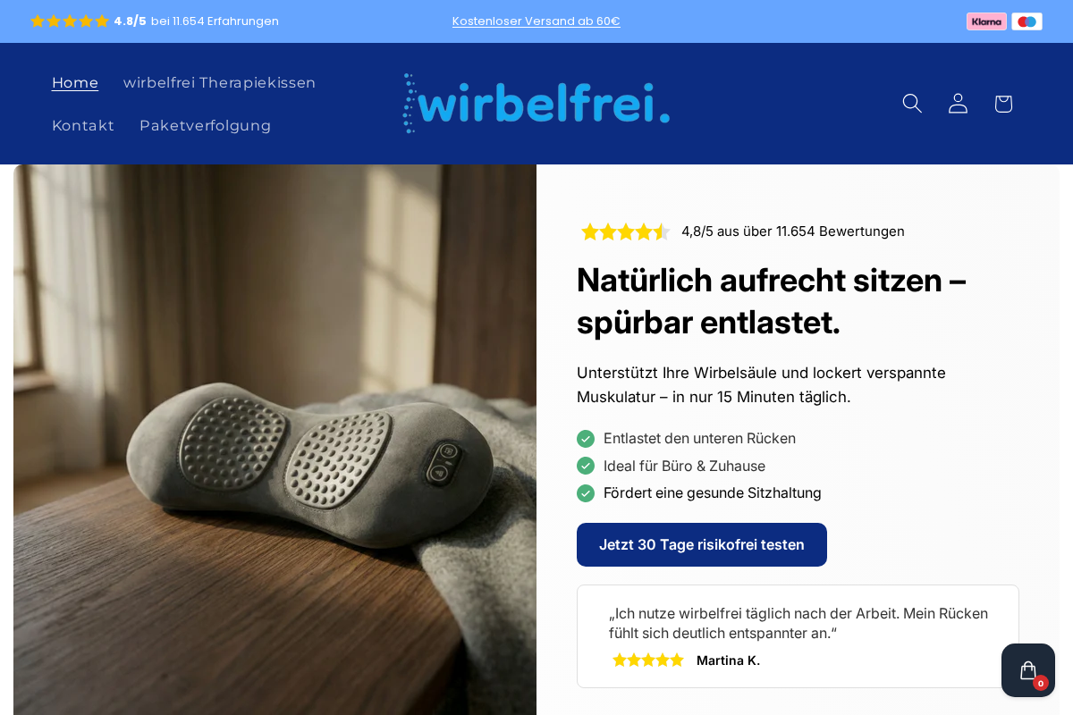 wirbelfrei.de homepage screenshot