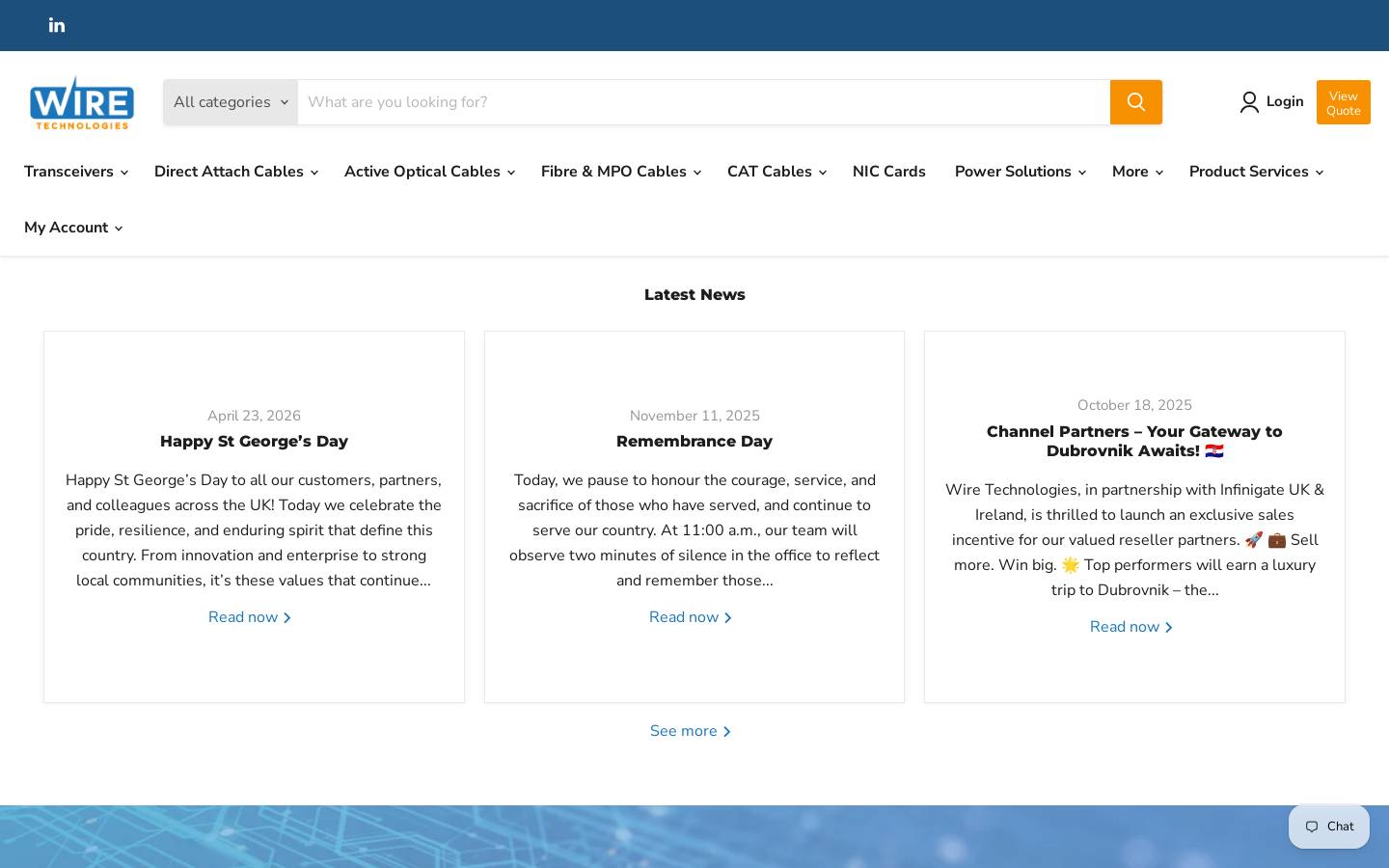 Wire homepage screenshot