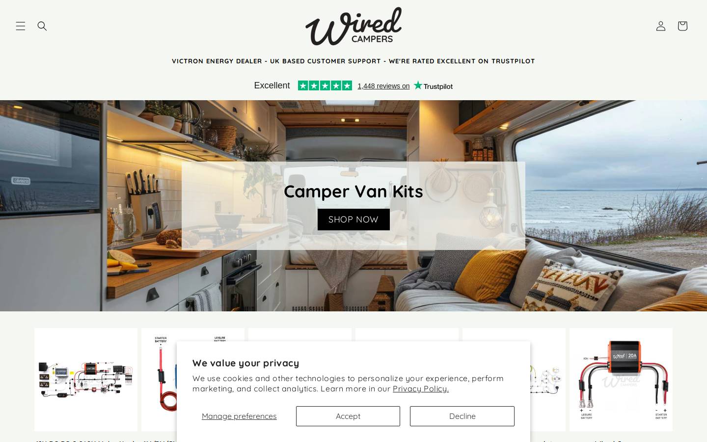 Wired Campers Limited homepage screenshot
