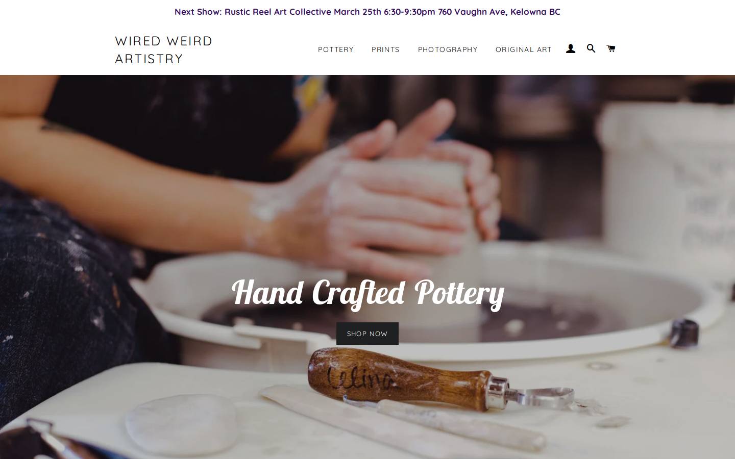 wiredweirdartistry.com homepage screenshot