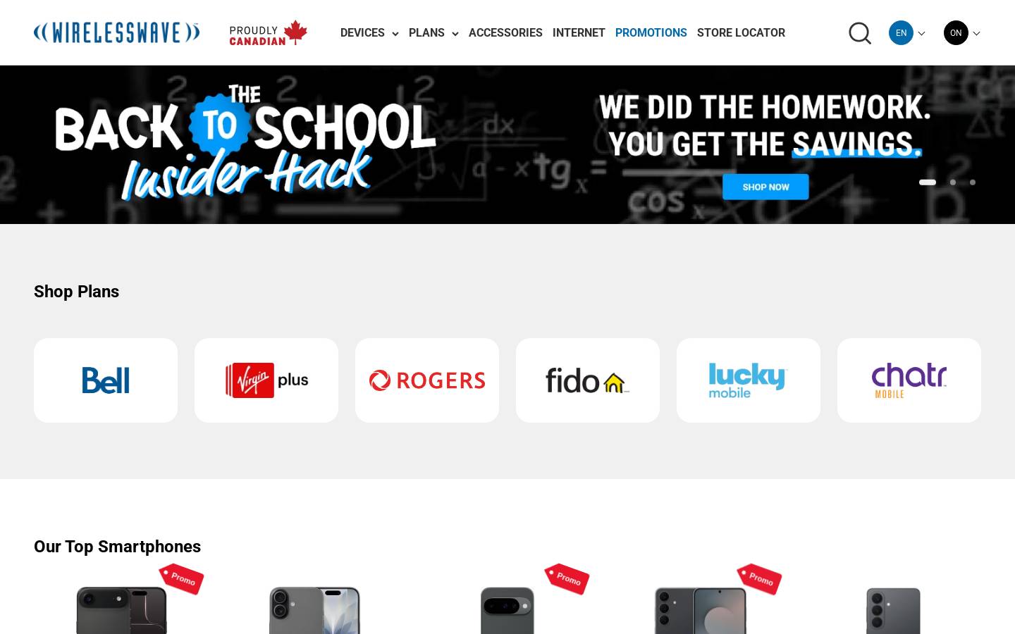 Wirelesswave.ca homepage screenshot