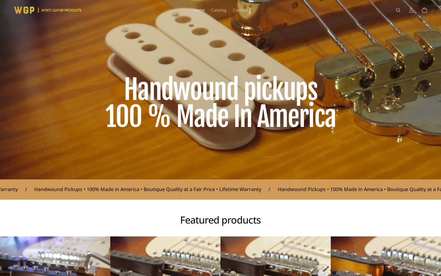 wirtzpickups.com homepage screenshot