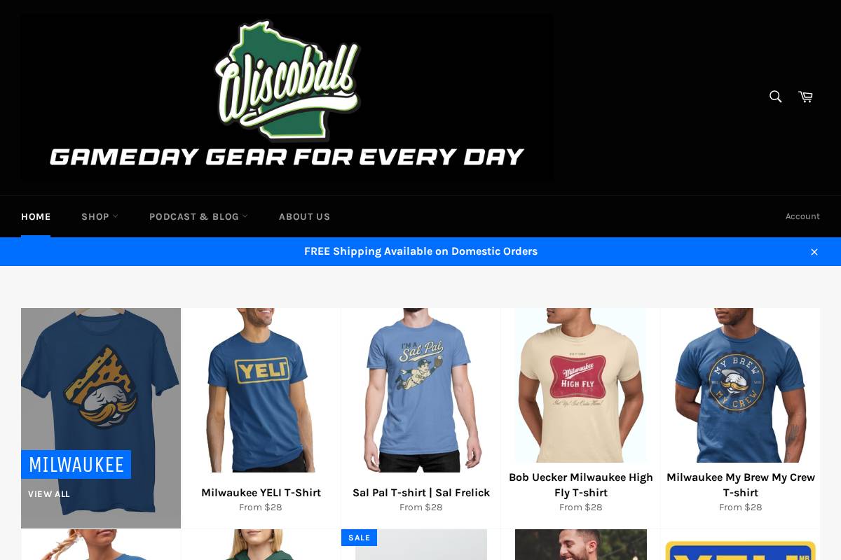 wiscoball.com homepage screenshot