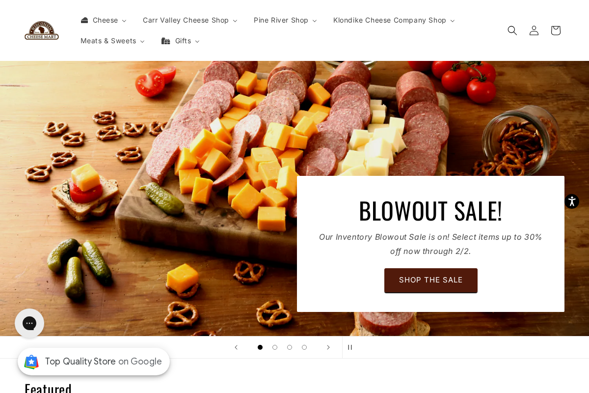 Wisconsin Cheese Mart homepage screenshot