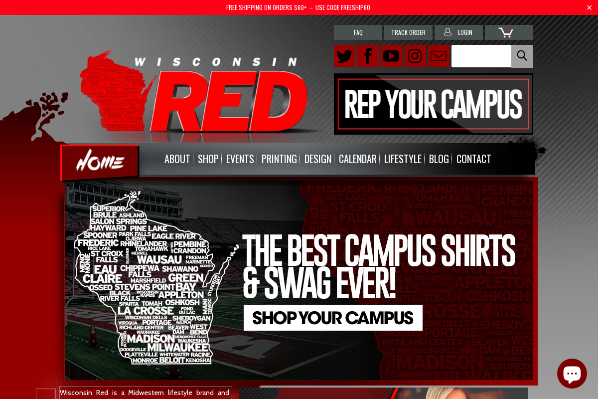 Wisconsin Red homepage screenshot