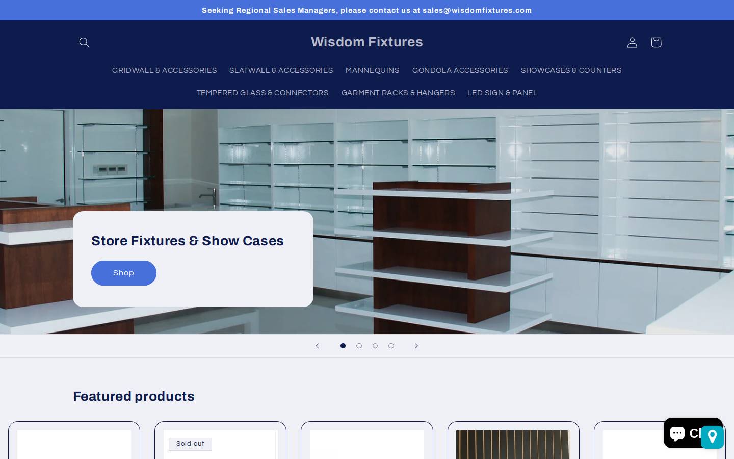 wisdomfixtures.com homepage screenshot