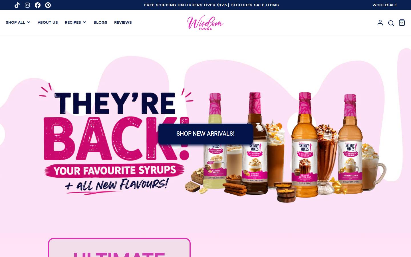 wisdomfoods.com.au homepage screenshot