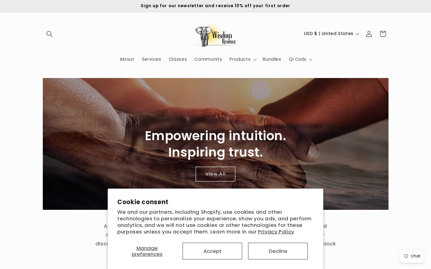 wisdomrealmz.com homepage screenshot