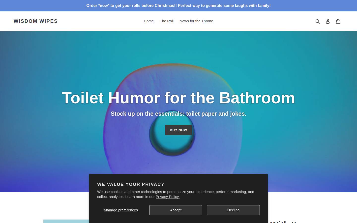 wisdomwipes.co homepage screenshot