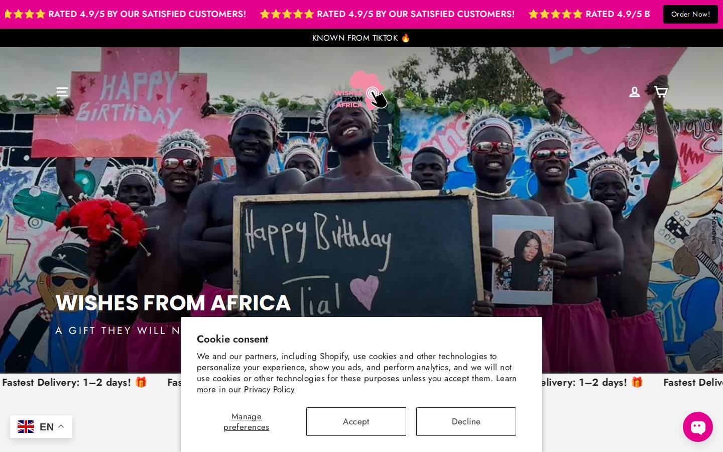 wishesfromafricans.com homepage screenshot