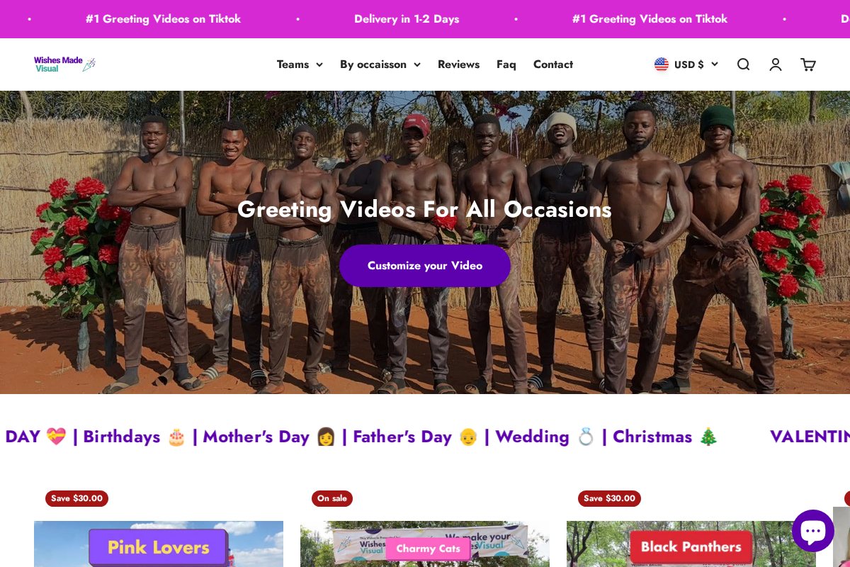 Wishesmadevisual homepage screenshot