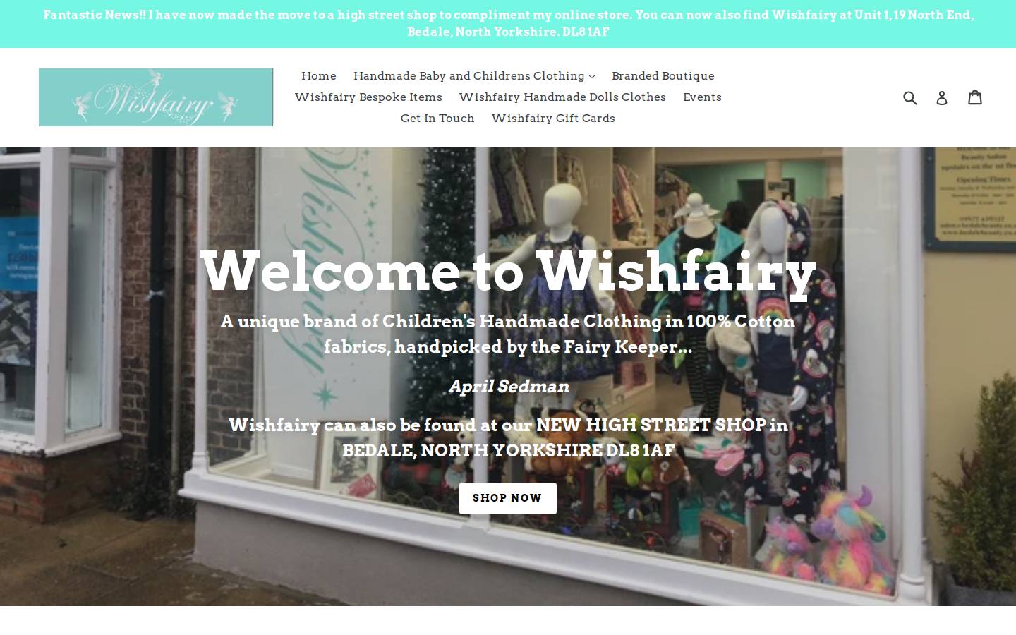 wishfairy.co.uk homepage screenshot