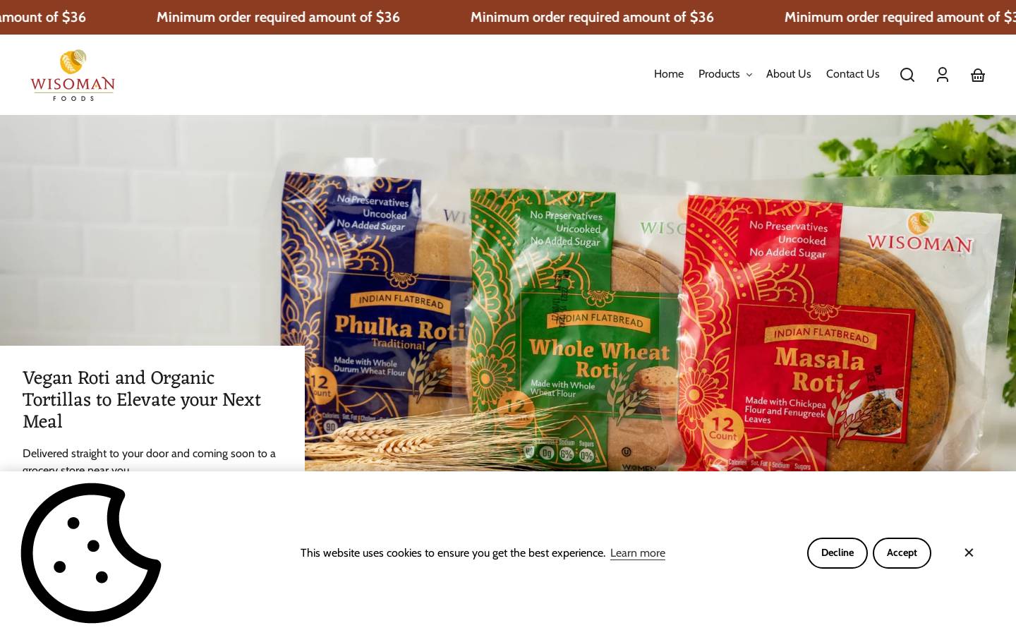 wisomanfoods.com homepage screenshot