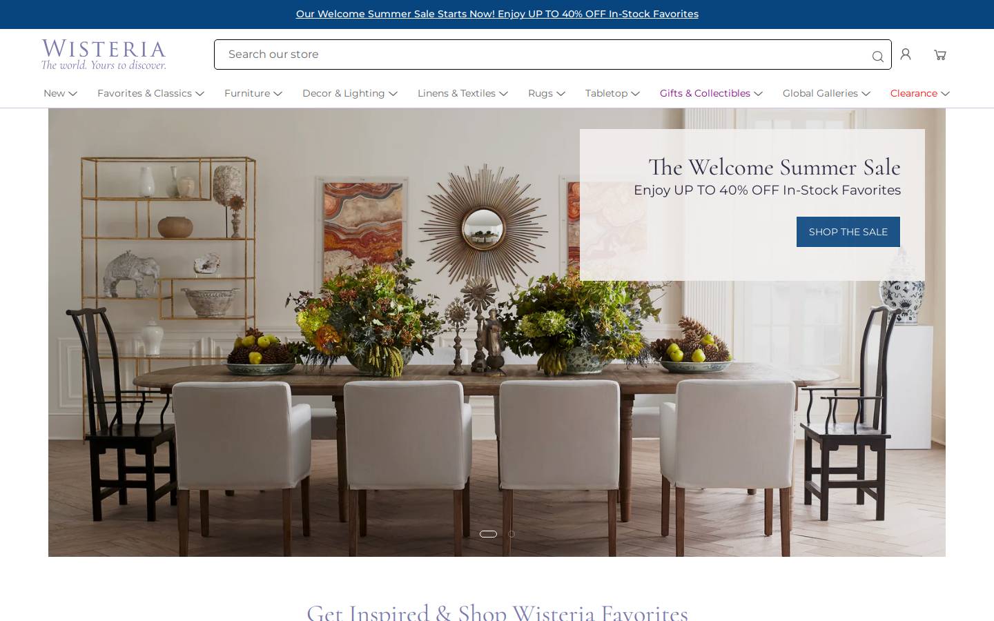 Wisteria homepage screenshot