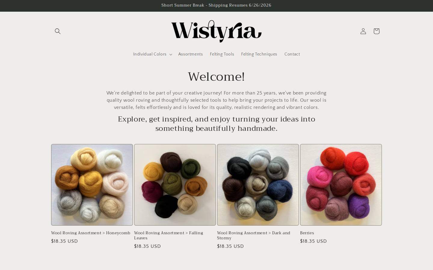 wistyria.com homepage screenshot