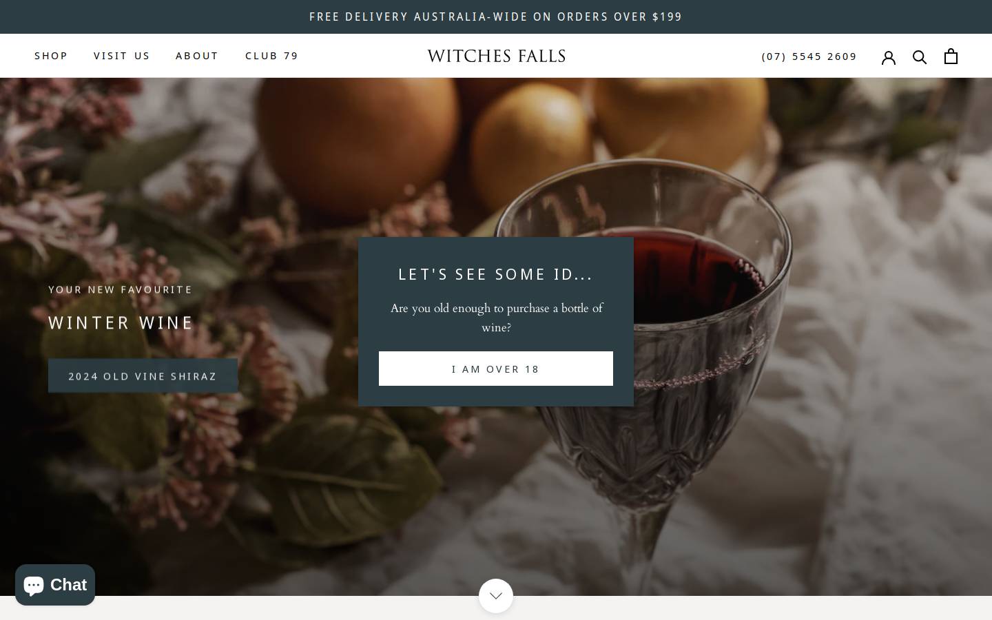 witchesfalls.com.au homepage screenshot