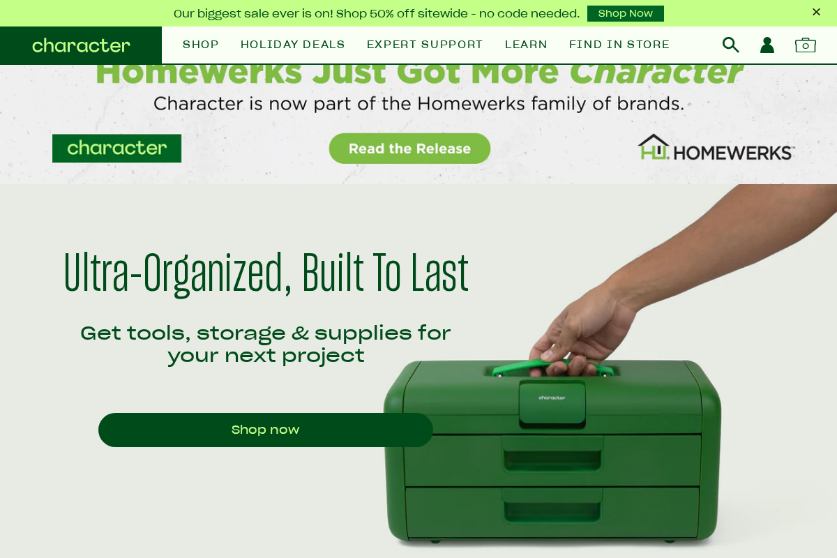 Withcharacter.com homepage screenshot