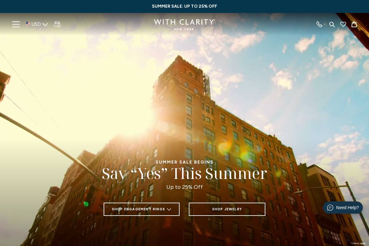 With Clarity homepage screenshot